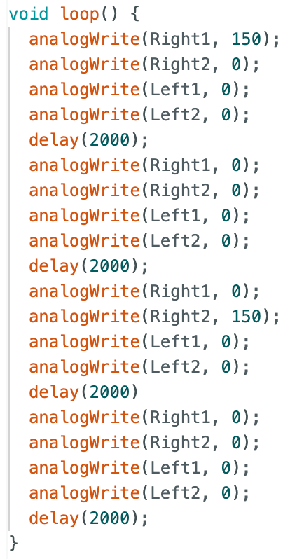 code for motor testing